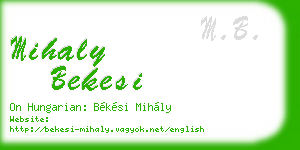 mihaly bekesi business card
